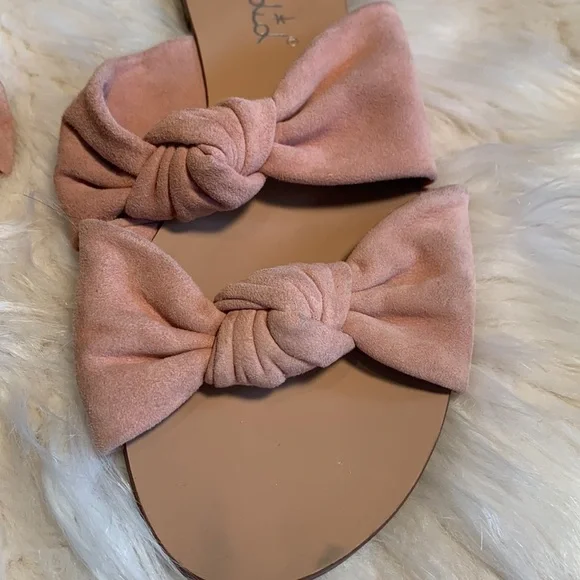 Splendid Barton Knotted Suede Slides in Dark Blush Size 7.5 - Picture 4 of 11